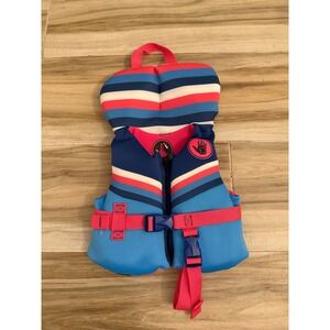 Body Glove Infant Life Jacket USCG Type II PFD Blue Pink Stripes Less Than 30lbs